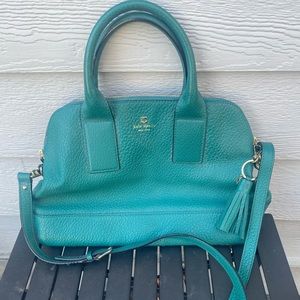 Kate Spade green pebbled leather handbag